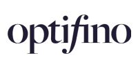 The word "optifino" is displayed in a black, stylized serif font on a light gray background.